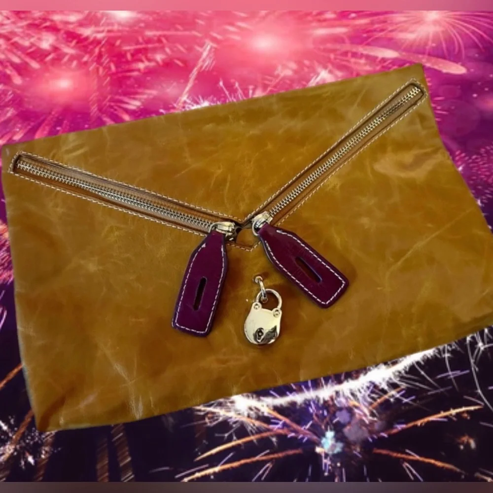 Melie Bianco Vegan Leather Designer Clutch